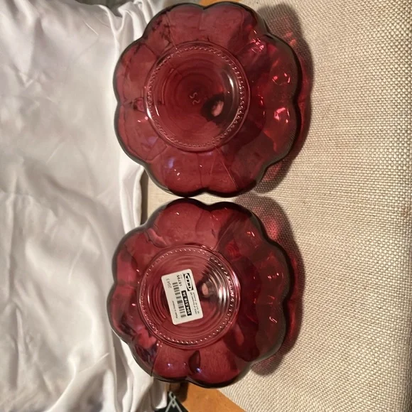 New. IKEA. 2 pc set of Jeanie style raspberry- rosey red glass vases can be - Picture 4 of 13